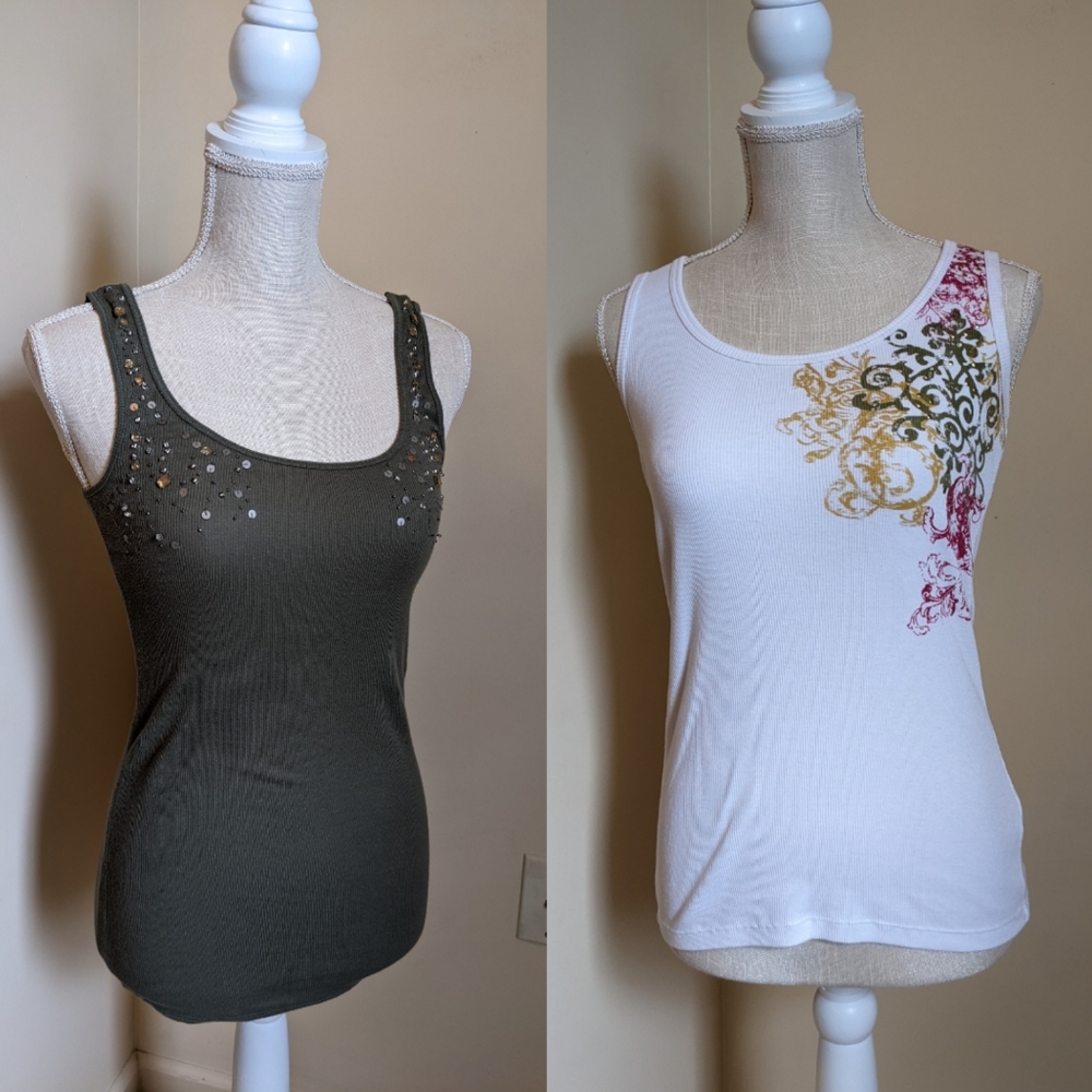 Jeweled tank tops